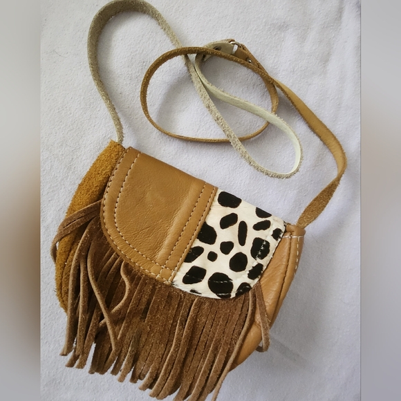 Suede/Leather Small Bag/Wallet with Hair on Cowhide - Picture 3 of 16